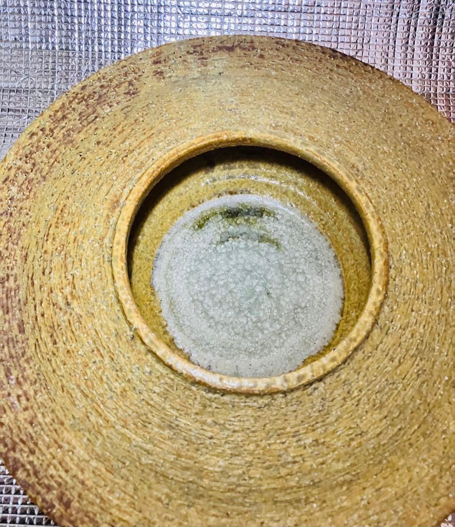 焼物　生花の水盤　黄色い