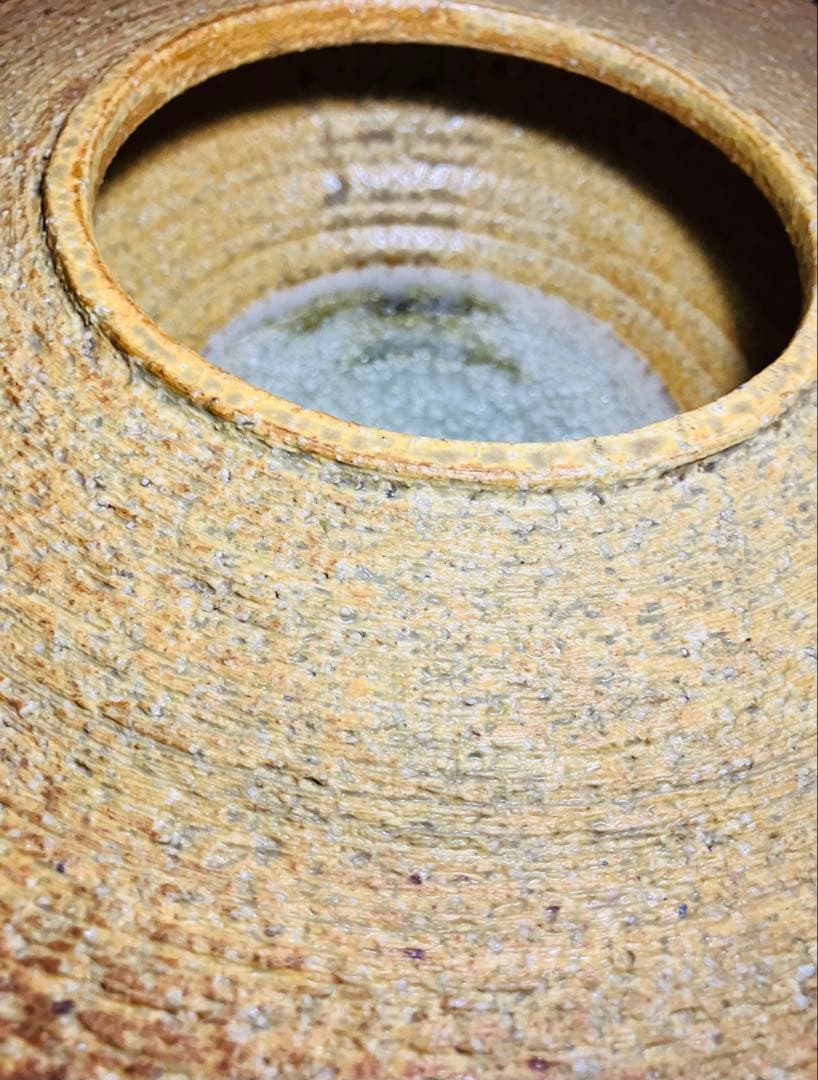 焼物　生花の水盤　黄色い