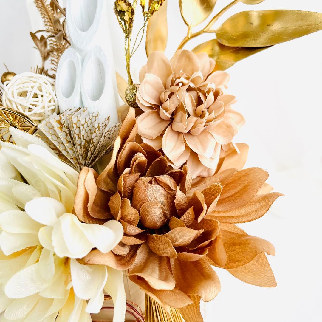 お正月飾り 門松 白 ゴールド モダン門松 ハンドメイド 大 216