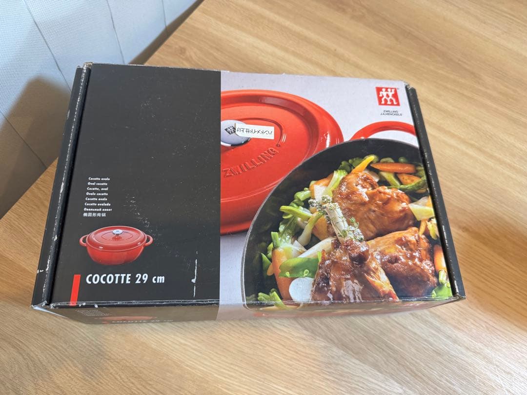 【未使用・保管品】ZWILLING ココット 29cm 鋳物ホーロー鍋 レッド