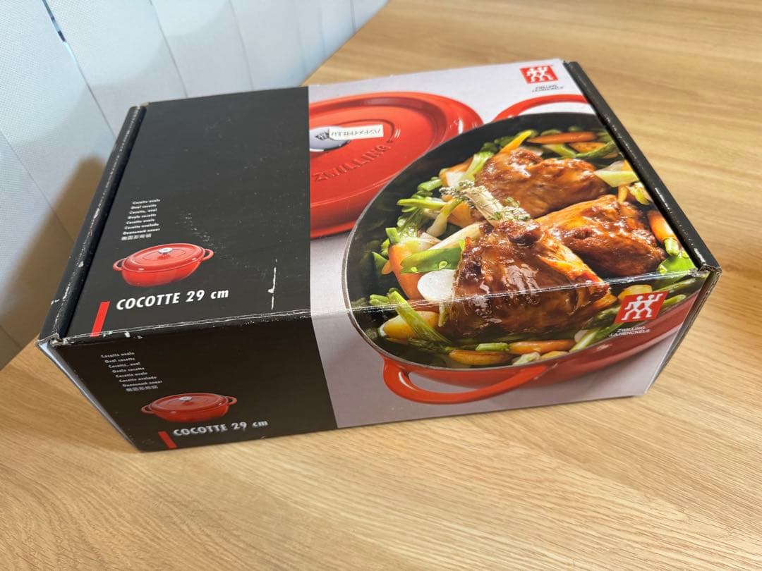 【未使用・保管品】ZWILLING ココット 29cm 鋳物ホーロー鍋 レッド