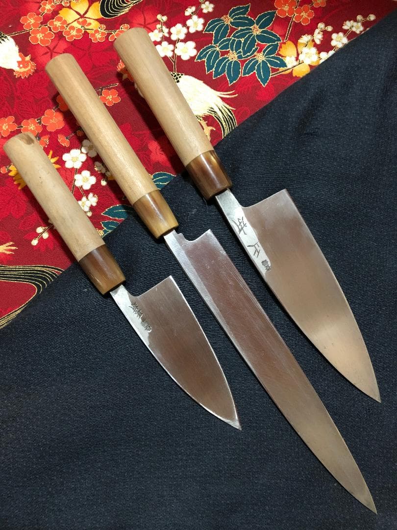 【研ぎ済み】玉白鋼・水牛口　正本　出刃包丁　柳刃包丁　刺身包丁　和包丁　釣り