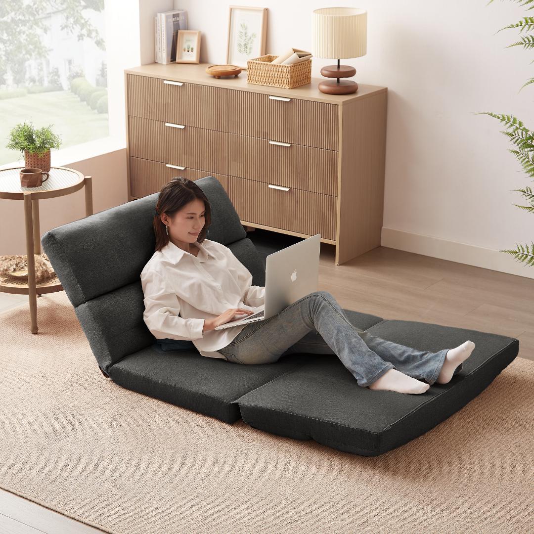 折りたたみ ソファベッド 5段階 座椅子 2人掛け ソファ リクライニング