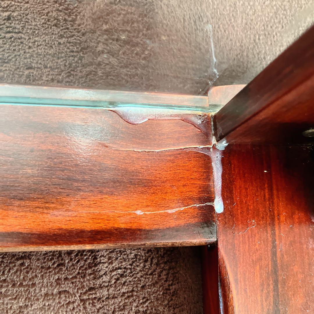 傷み有】ビンテージ カリモク ガラス トップ ローテーブル 送料込