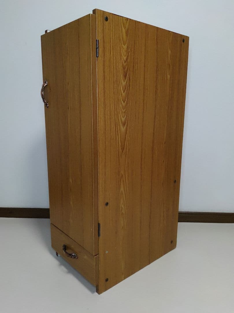 昭和レトロ 古家具 木製棚 引き出し付き 書類入れ カルテケース