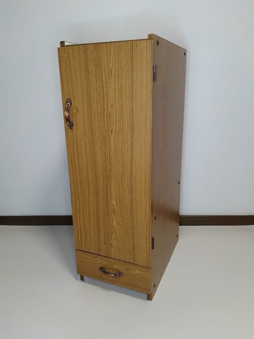 昭和レトロ 古家具 木製棚 引き出し付き 書類入れ カルテケース