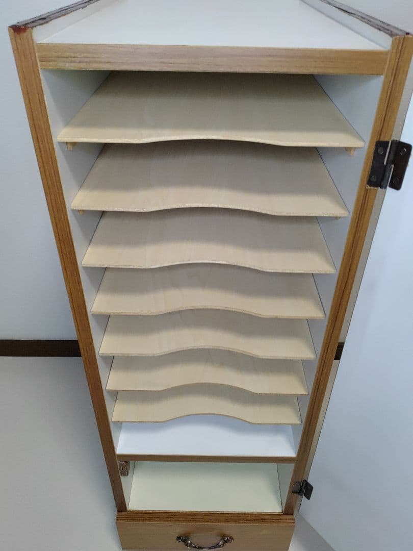 昭和レトロ 古家具 木製棚 引き出し付き 書類入れ カルテケース