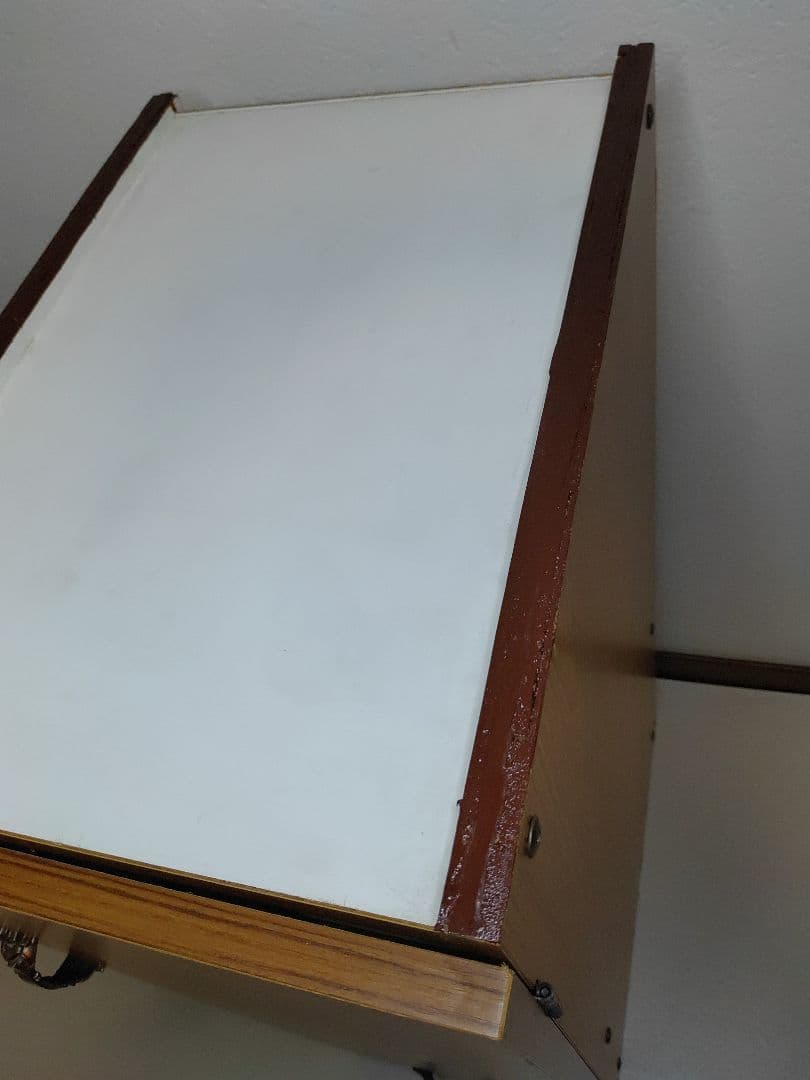 昭和レトロ 古家具 木製棚 引き出し付き 書類入れ カルテケース