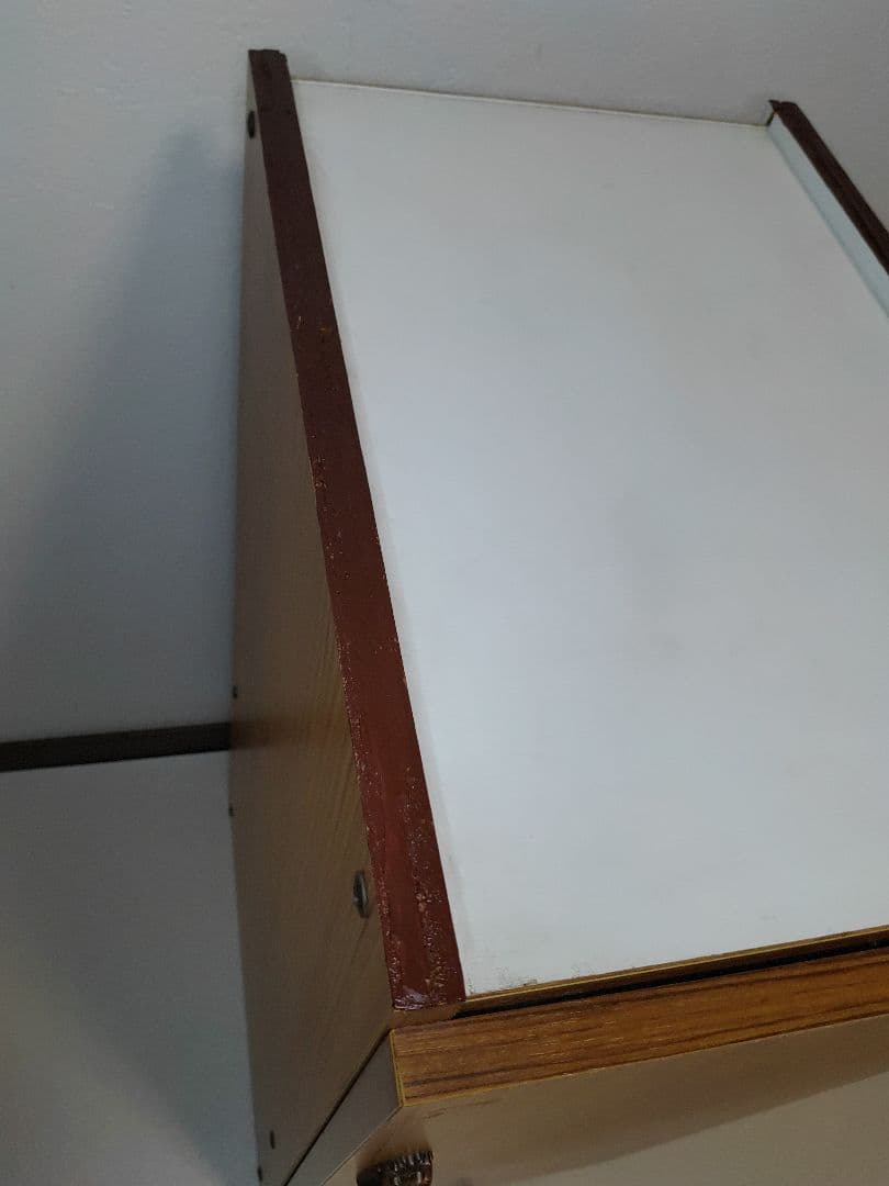 昭和レトロ 古家具 木製棚 引き出し付き 書類入れ カルテケース