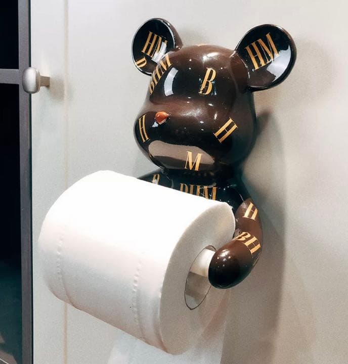 ベアブリック風　　トイレットペーパーホルダー