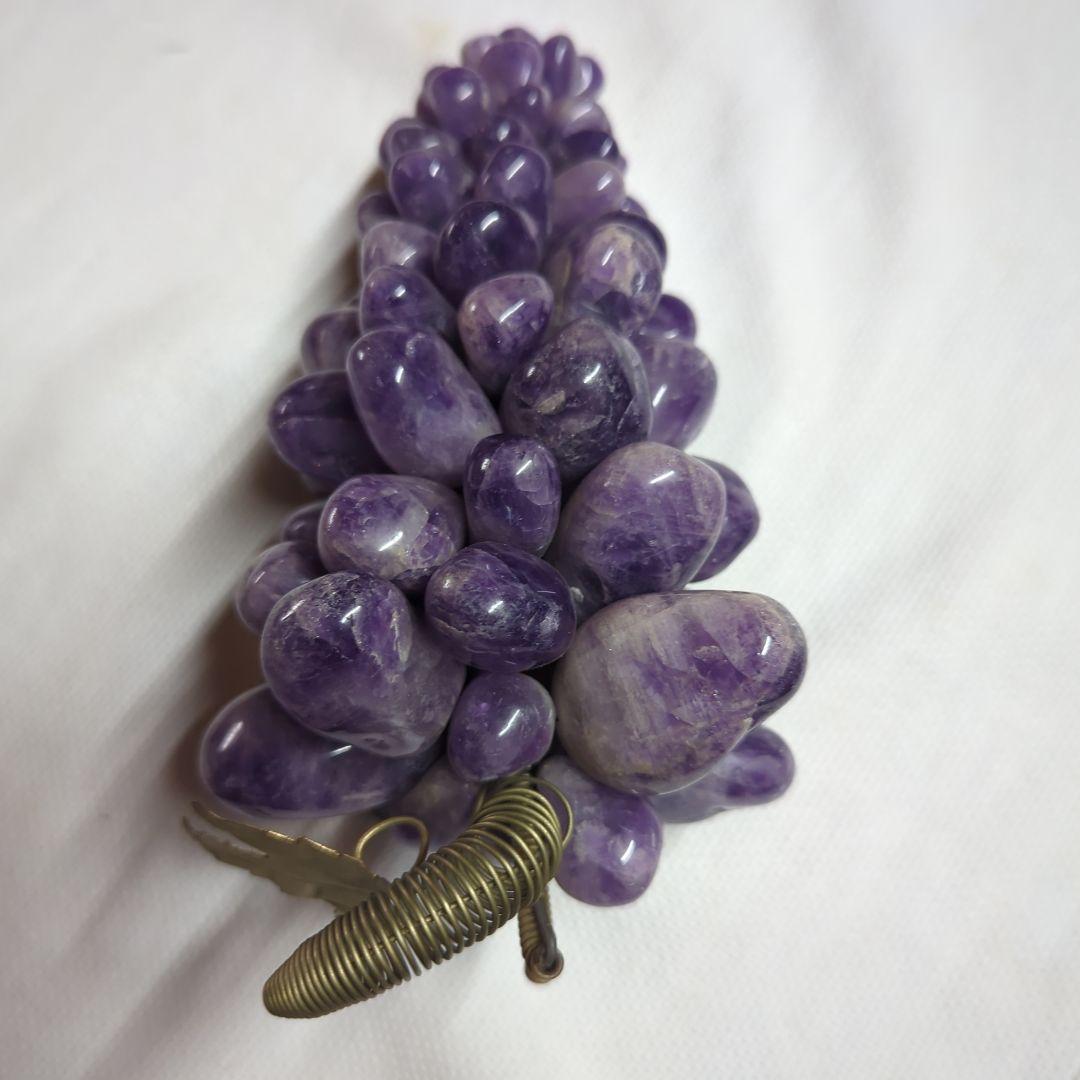 アメジスト製 ぶどうの装飾品 約15cm