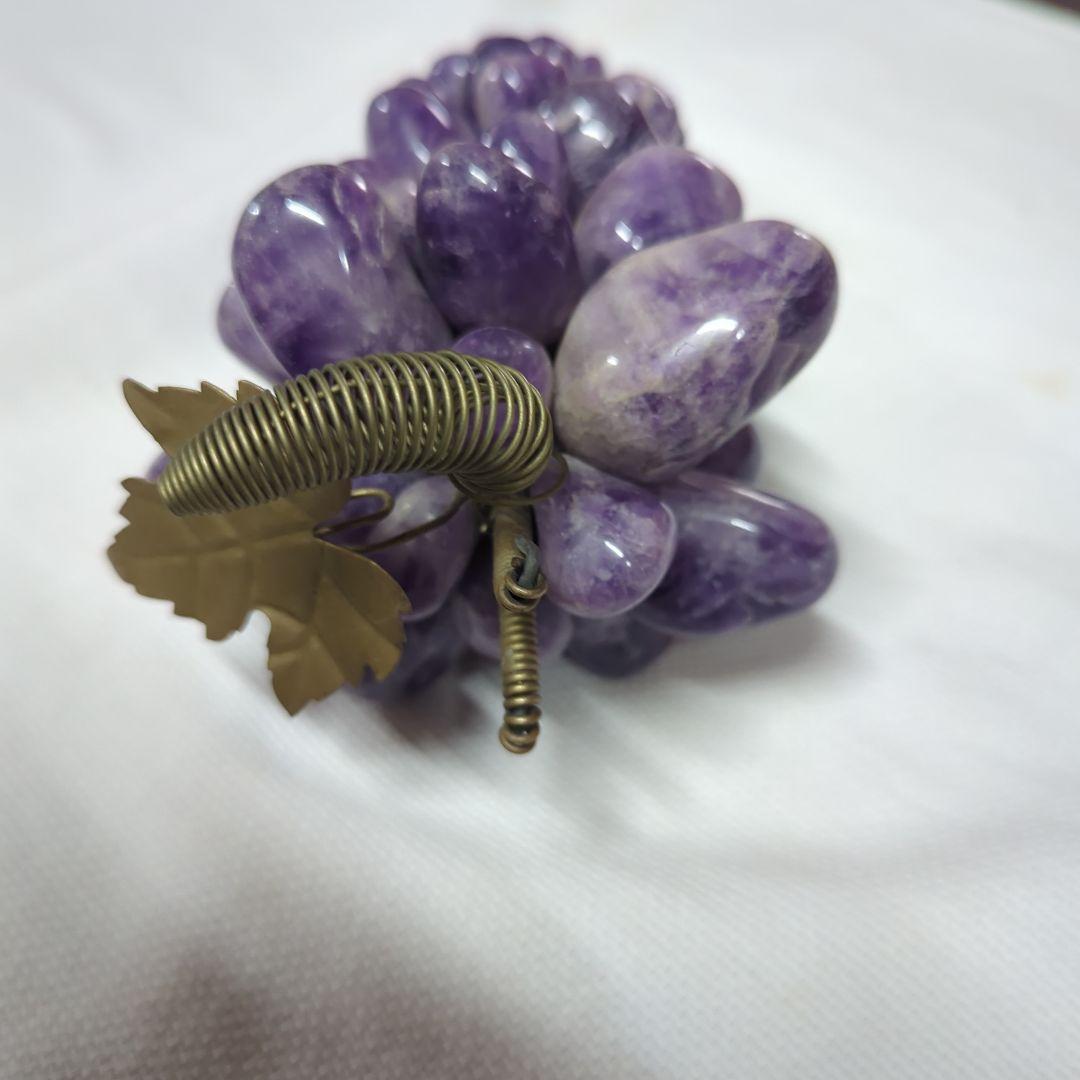 アメジスト製 ぶどうの装飾品 約15cm