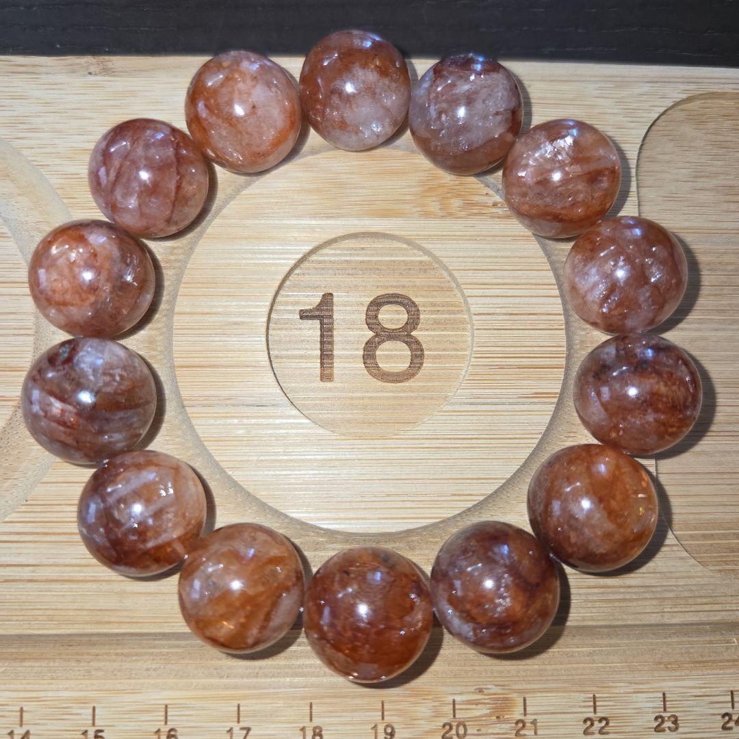 天然石ファイヤークォーツブレスレット 約18cm 17mm大玉