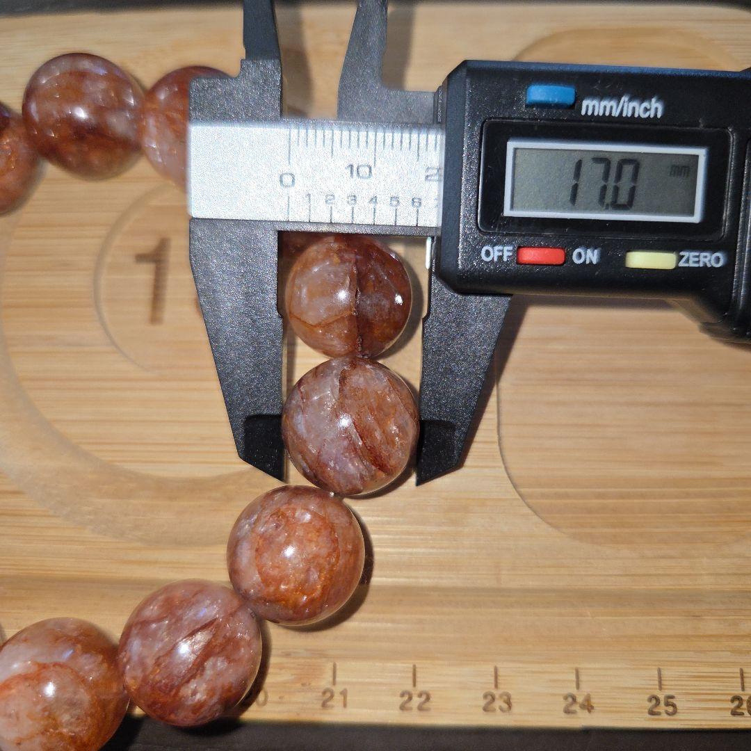 天然石ファイヤークォーツブレスレット 約18cm 17mm大玉