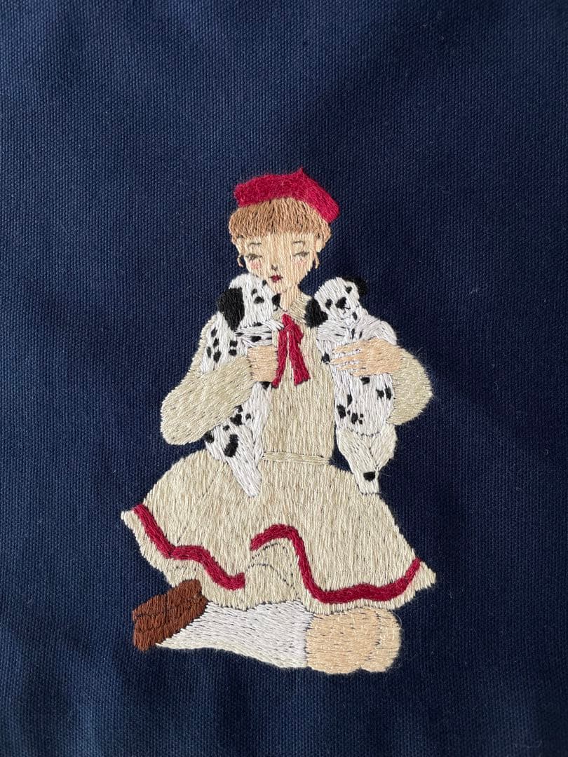 入園入学グッズ2点セット《ベレー帽の女の子とダルメシアン》