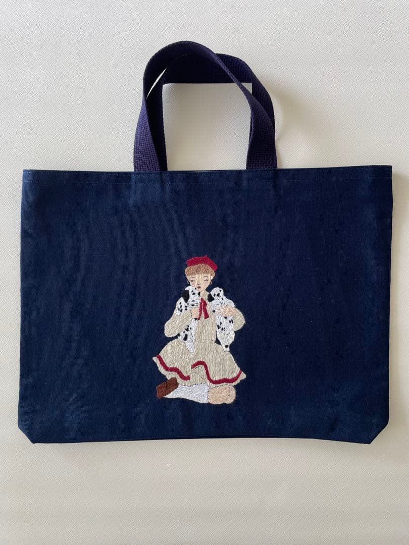 入園入学グッズ2点セット《ベレー帽の女の子とダルメシアン》