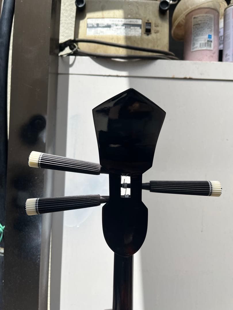 沖縄三線　知念大工(上質南洋黒檀)本皮一枚張り