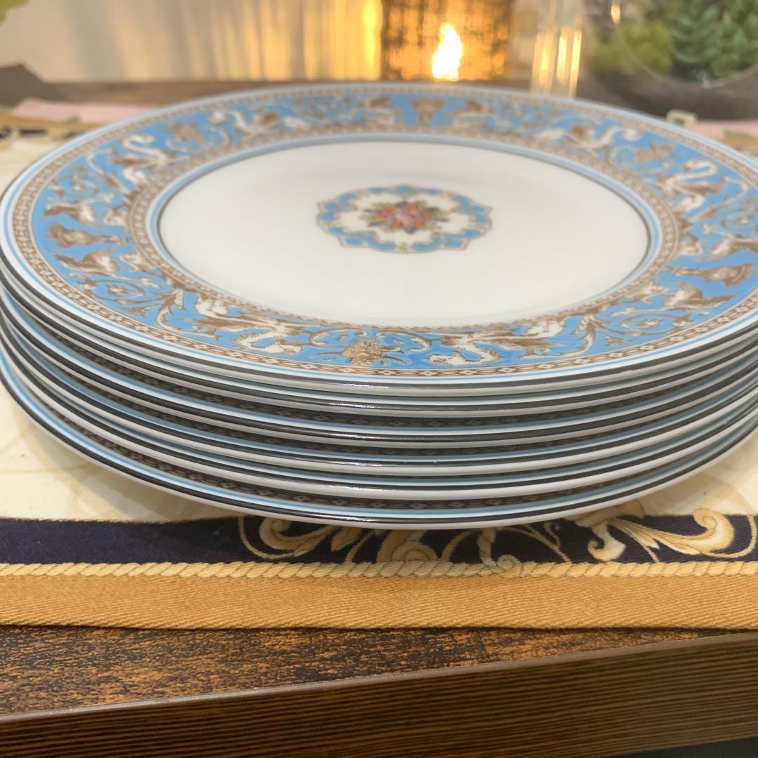 ウェッジウッド フロレンティーン　ターコイズ　20.5cmデザートプレート6枚