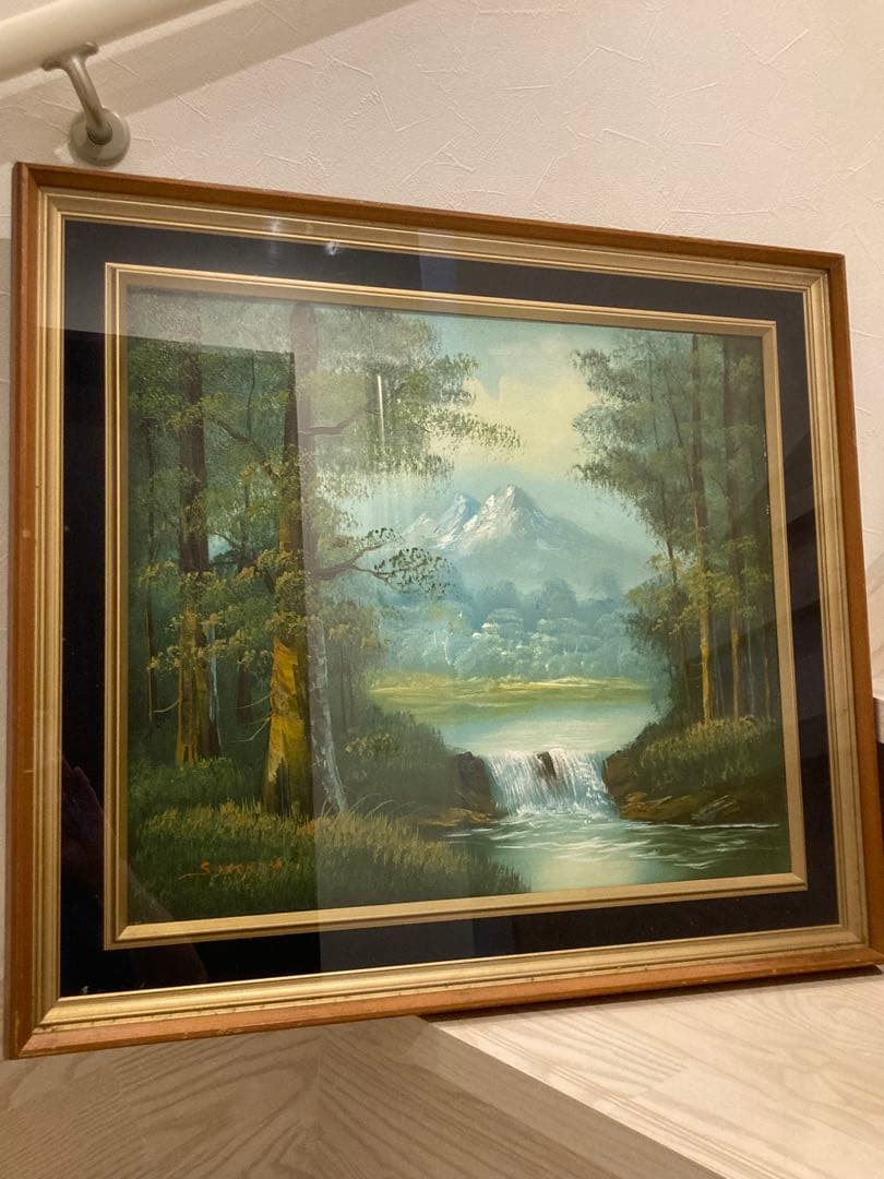 風景画 油彩画 フレーム付き