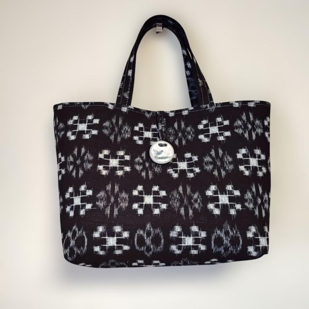 ナル 白い波様予約品 絣リメイク 縦長、横長トートバッグ2点 ハンドメイド