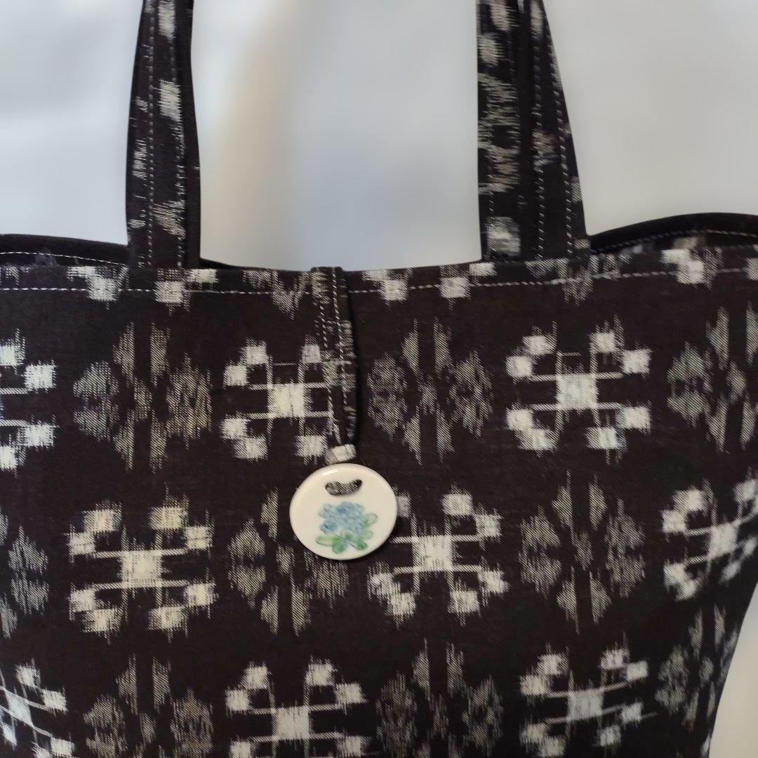 ナル 白い波様予約品 絣リメイク 縦長、横長トートバッグ2点 ハンドメイド