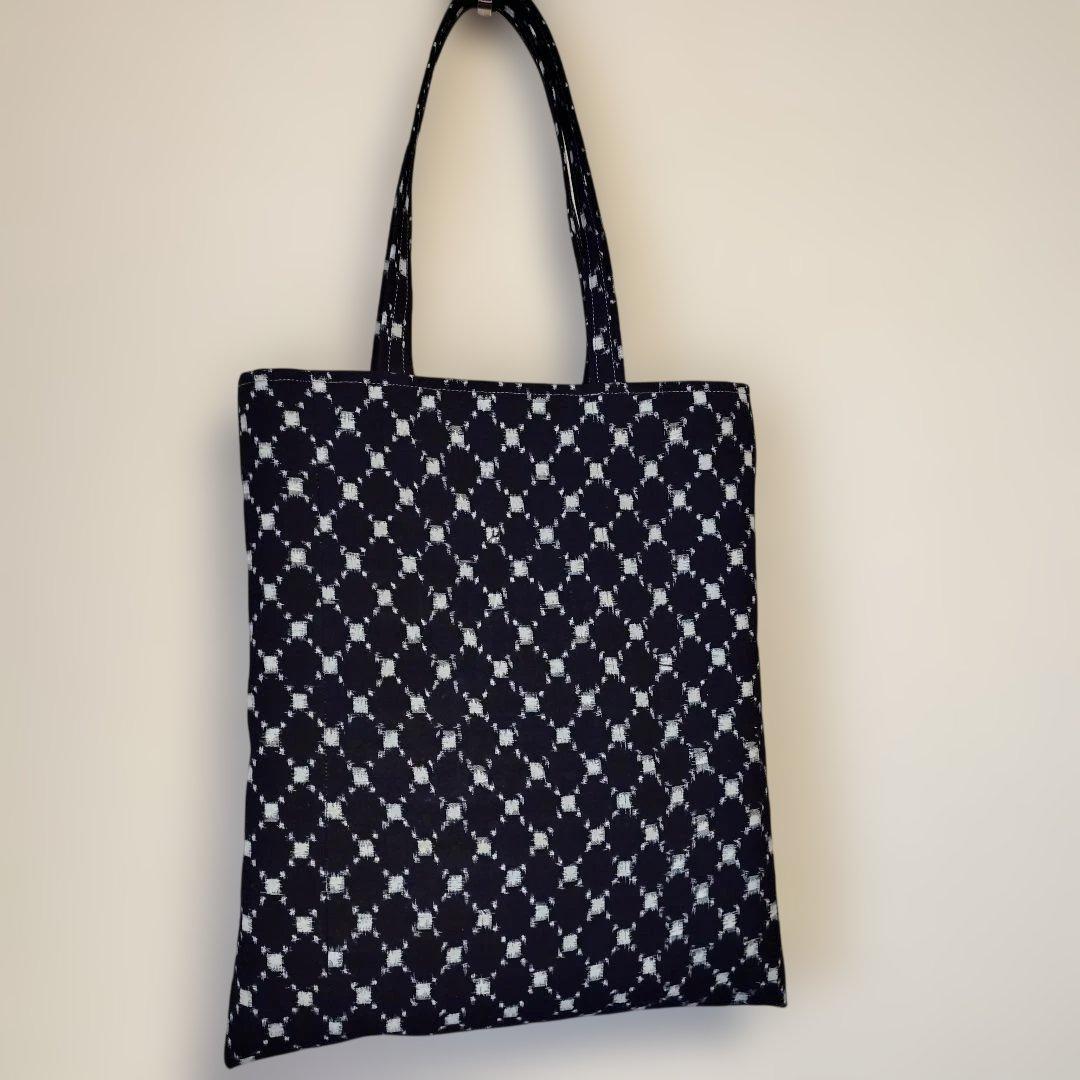 ナル 白い波様予約品 絣リメイク 縦長、横長トートバッグ2点 ハンドメイド