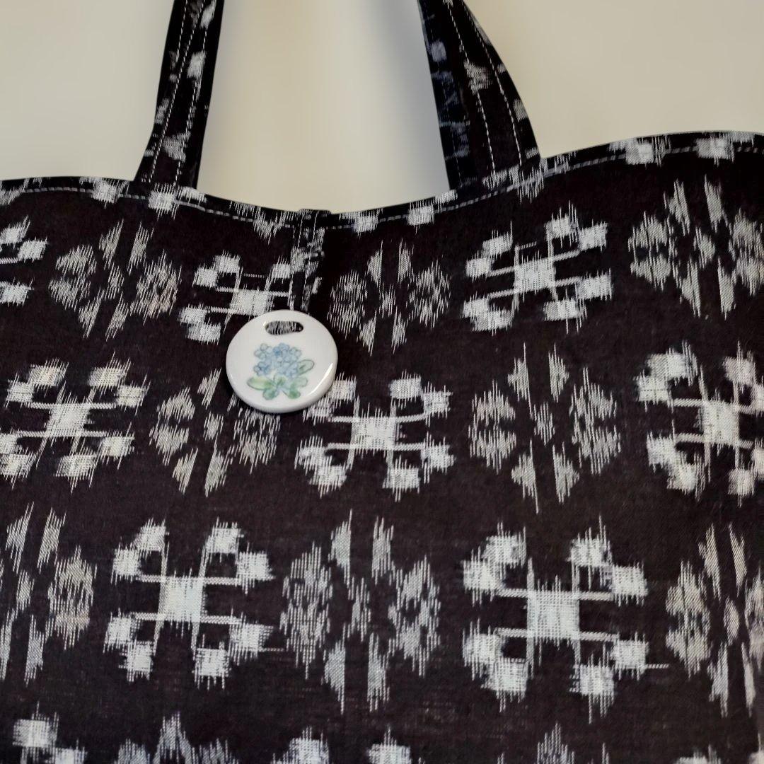 ナル 白い波様予約品 絣リメイク 縦長、横長トートバッグ2点 ハンドメイド