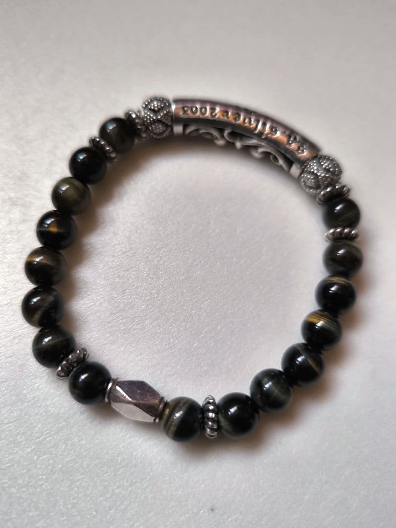 ハンドメイドsilver925 ＆ ブルータイガーアイ 天然石ブレスレット