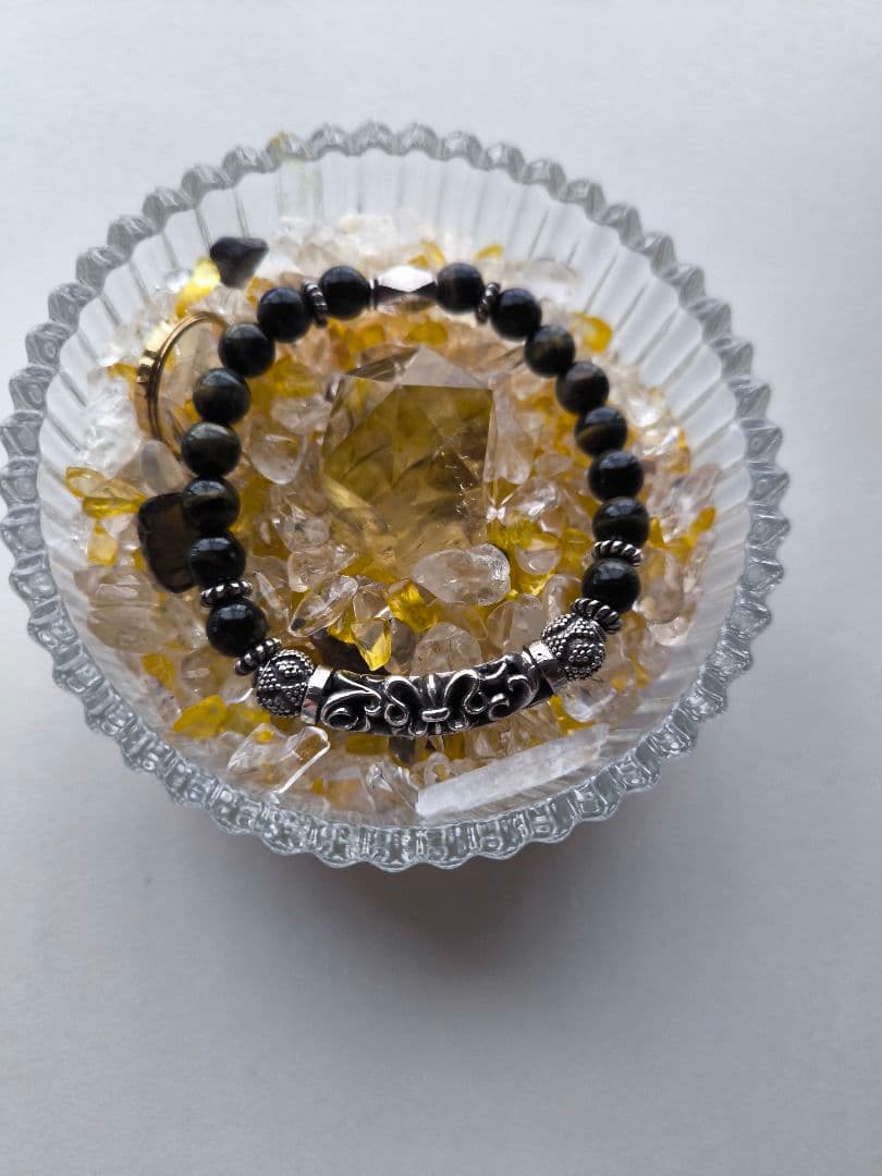 ハンドメイドsilver925 ＆ ブルータイガーアイ 天然石ブレスレット