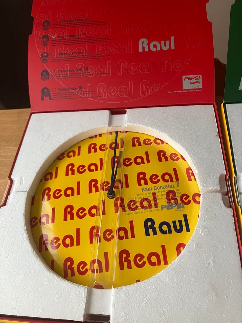 【非売品未使用】ペプシ缶バッチ壁掛時計3点セットロナウジーニョベッカムゴンザレス