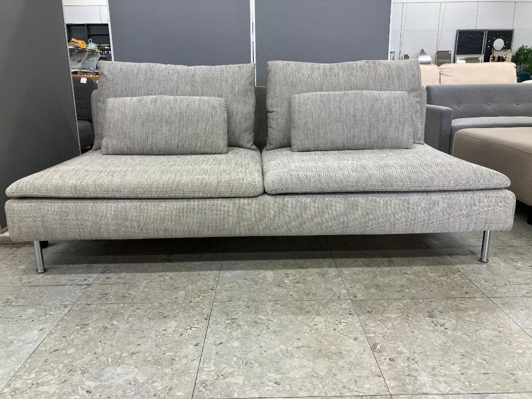 IKEA　3人掛けソファ　セクション　ソーデルハムン　グレー