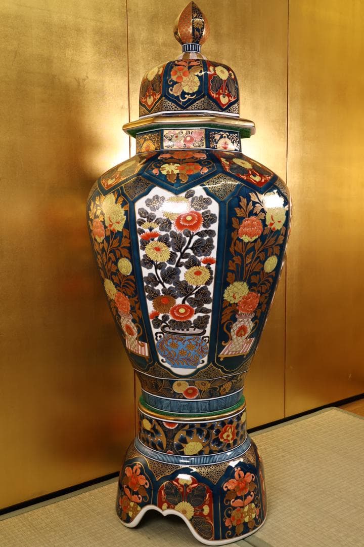 有田焼　舞右衛門 作 「 古伊万里　飾壺 」 沈香壷 高114cm　BK061