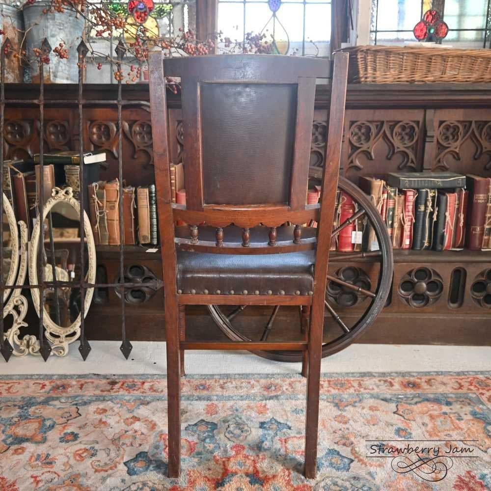 ふ*が様 L3710-2-4 英国アンティーク レザー ダイニングチェア キッチ