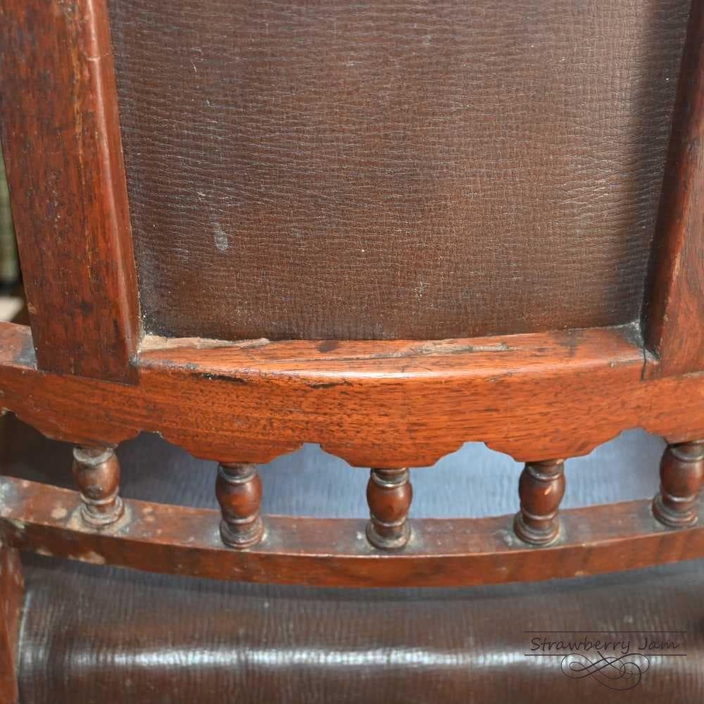 ふ*が様 L3710-2-4 英国アンティーク レザー ダイニングチェア キッチ