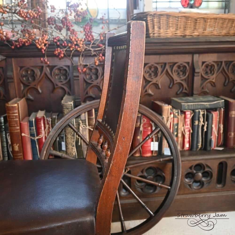 ふ*が様 L3710-2-4 英国アンティーク レザー ダイニングチェア キッチ