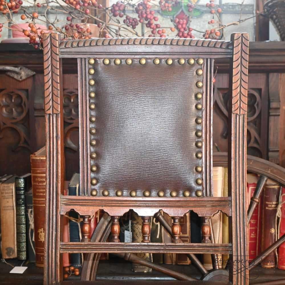 ふ*が様 L3710-2-4 英国アンティーク レザー ダイニングチェア キッチ