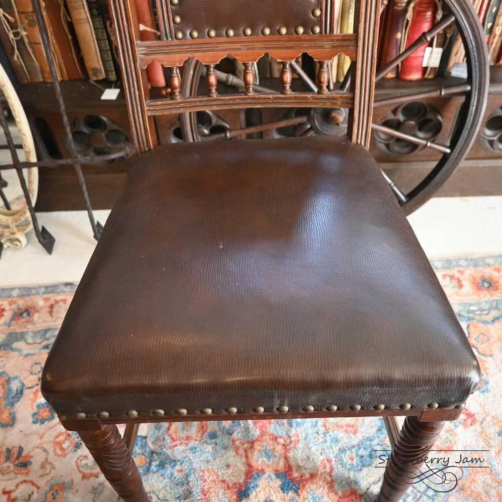 ふ*が様 L3710-2-4 英国アンティーク レザー ダイニングチェア キッチ