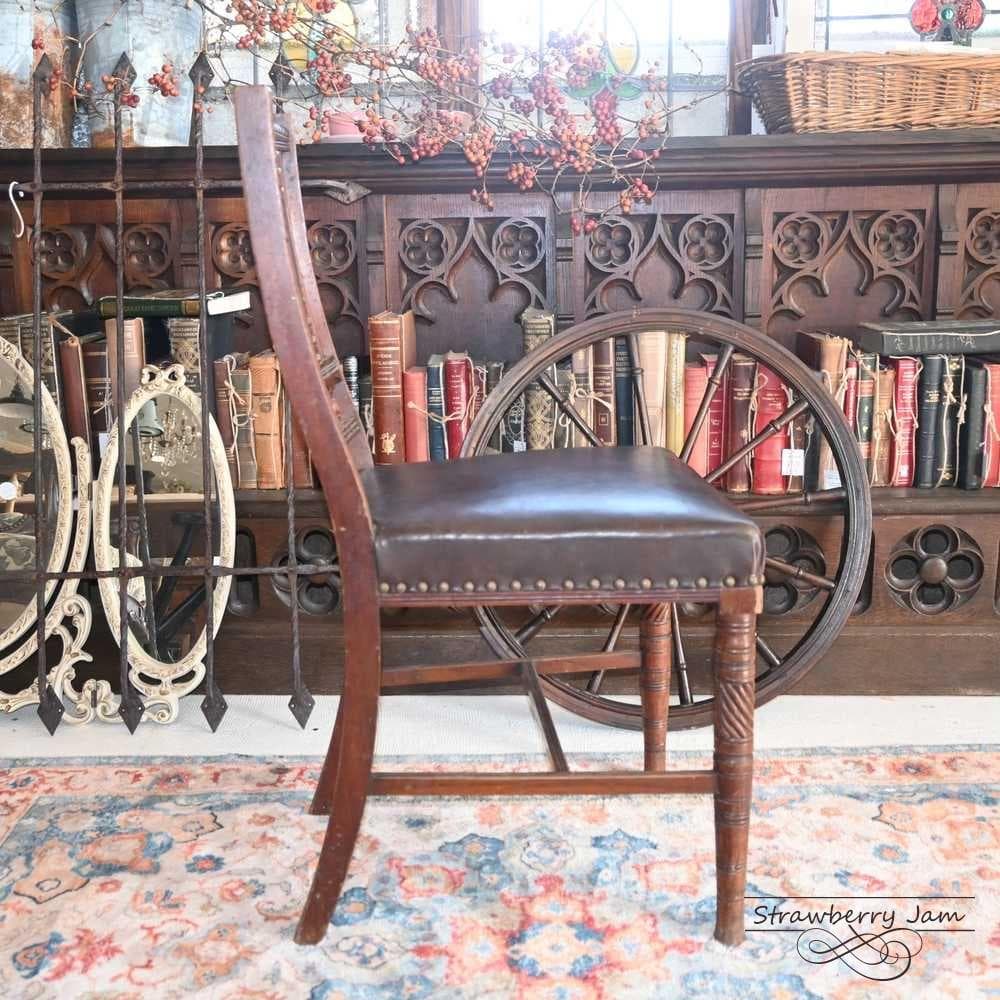 ふ*が様 L3710-2-4 英国アンティーク レザー ダイニングチェア キッチ