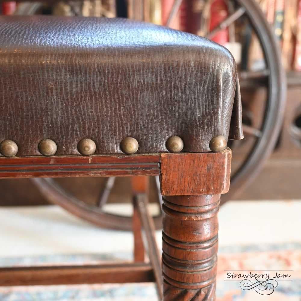 ふ*が様 L3710-2-4 英国アンティーク レザー ダイニングチェア キッチ