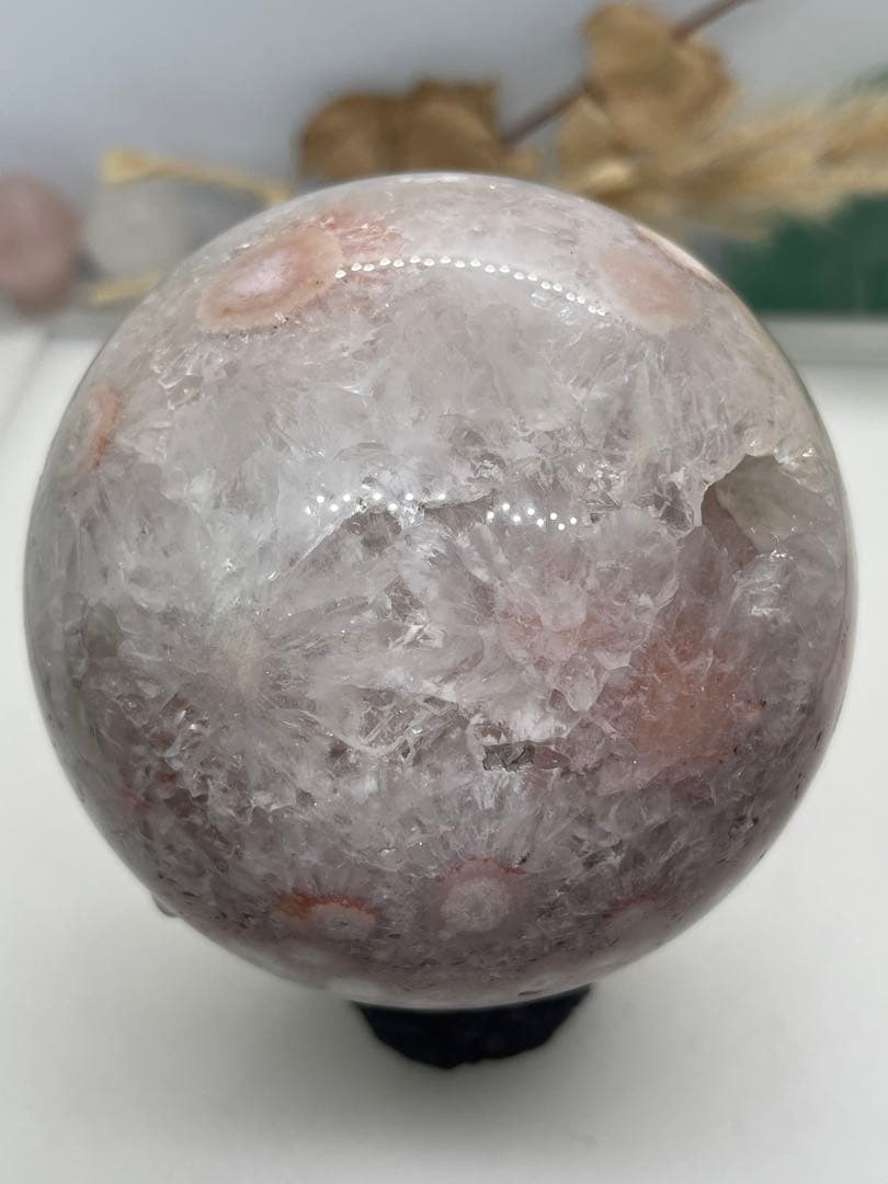 【3092】スフィア 桜瑪瑙 ピンアメ、パイライト共生