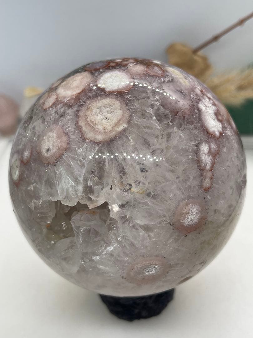 【3092】スフィア 桜瑪瑙 ピンアメ、パイライト共生