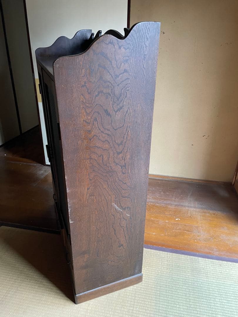 すりガラス アンティーク 昭和 レトロ キャビネット 食器棚 収納棚 本棚