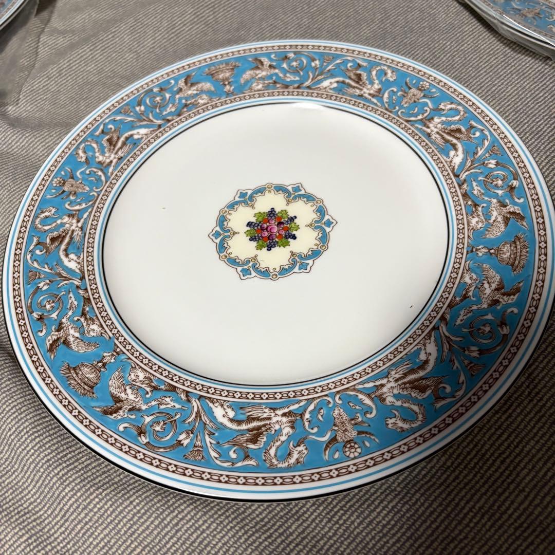 新品　ウェッジウッド　フロレンティーンターコイズ　ディナー皿6枚セット「27㎝」