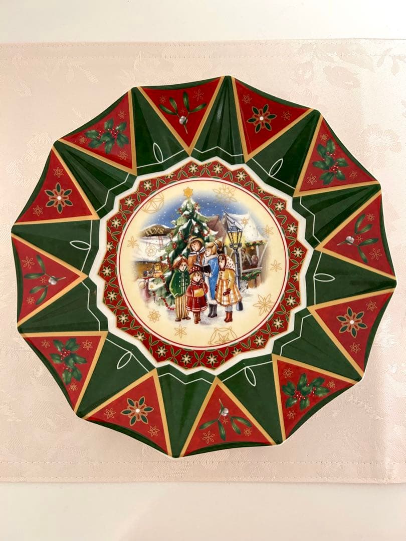 未使用】ビレロイ＆ボッホ クリスマスプレート 飾り皿☆非売品飾り立て