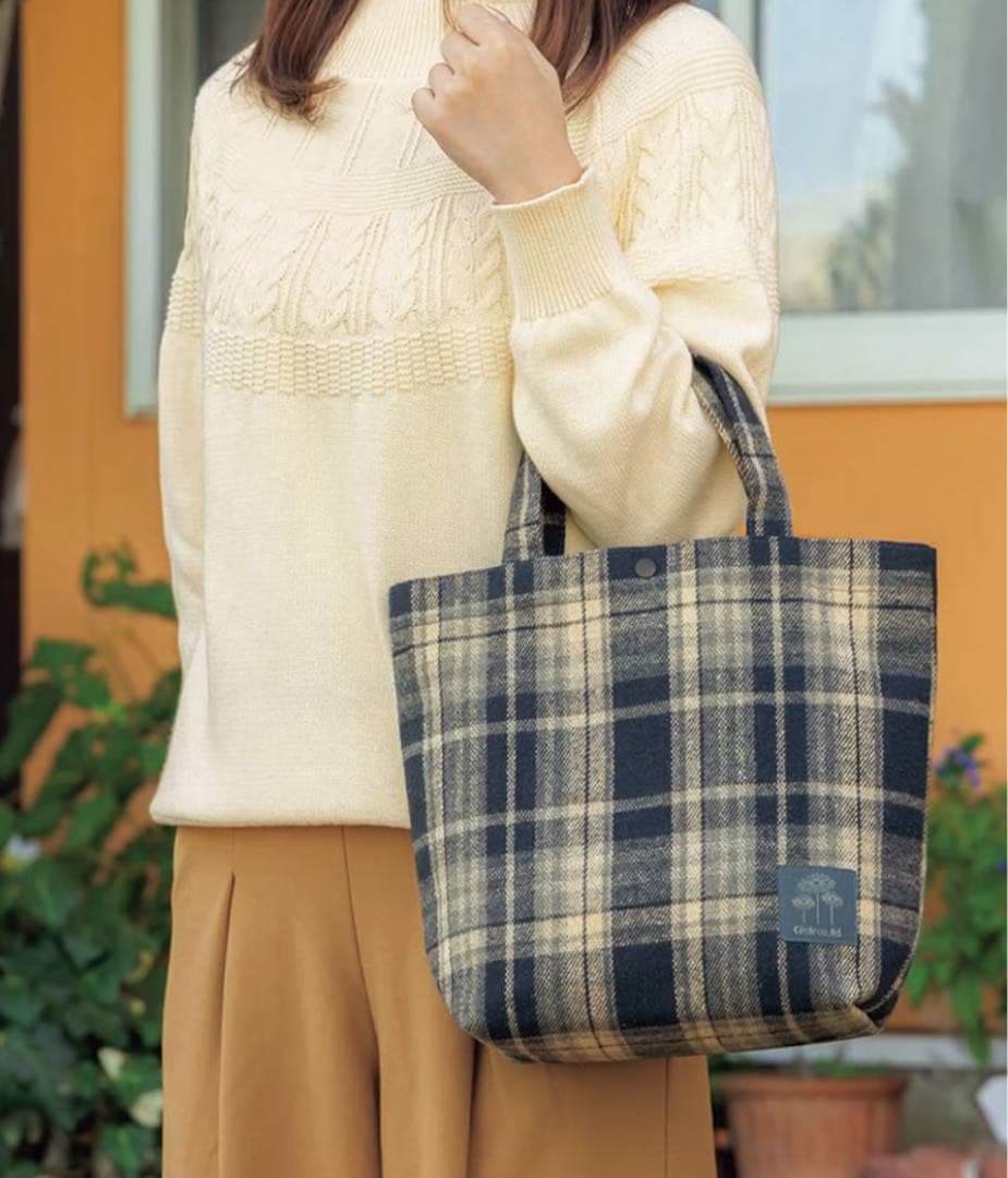 チェックトートバッグ ほっこりチェックトート チェック柄トートバッグ
