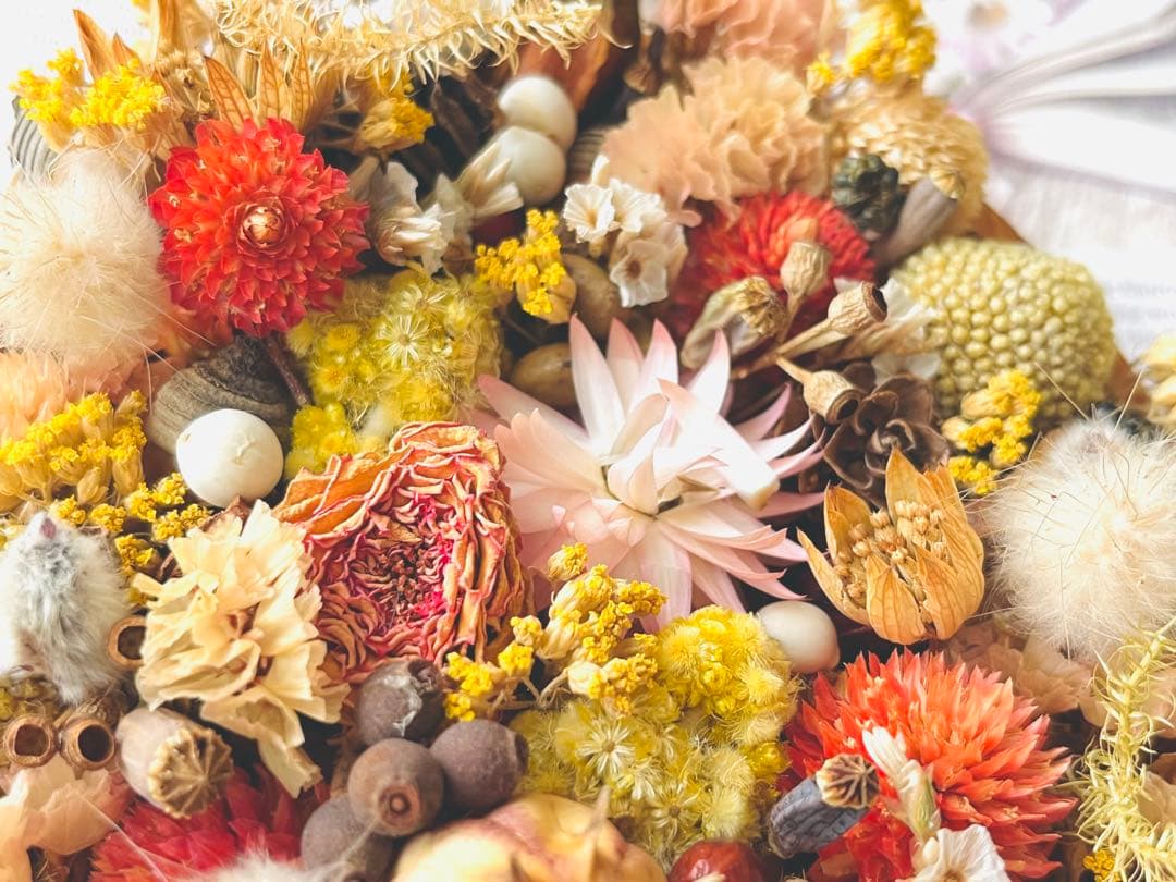 春花花材♡黄色系ミックス ドライフラワー バーバリウム キャンドル
