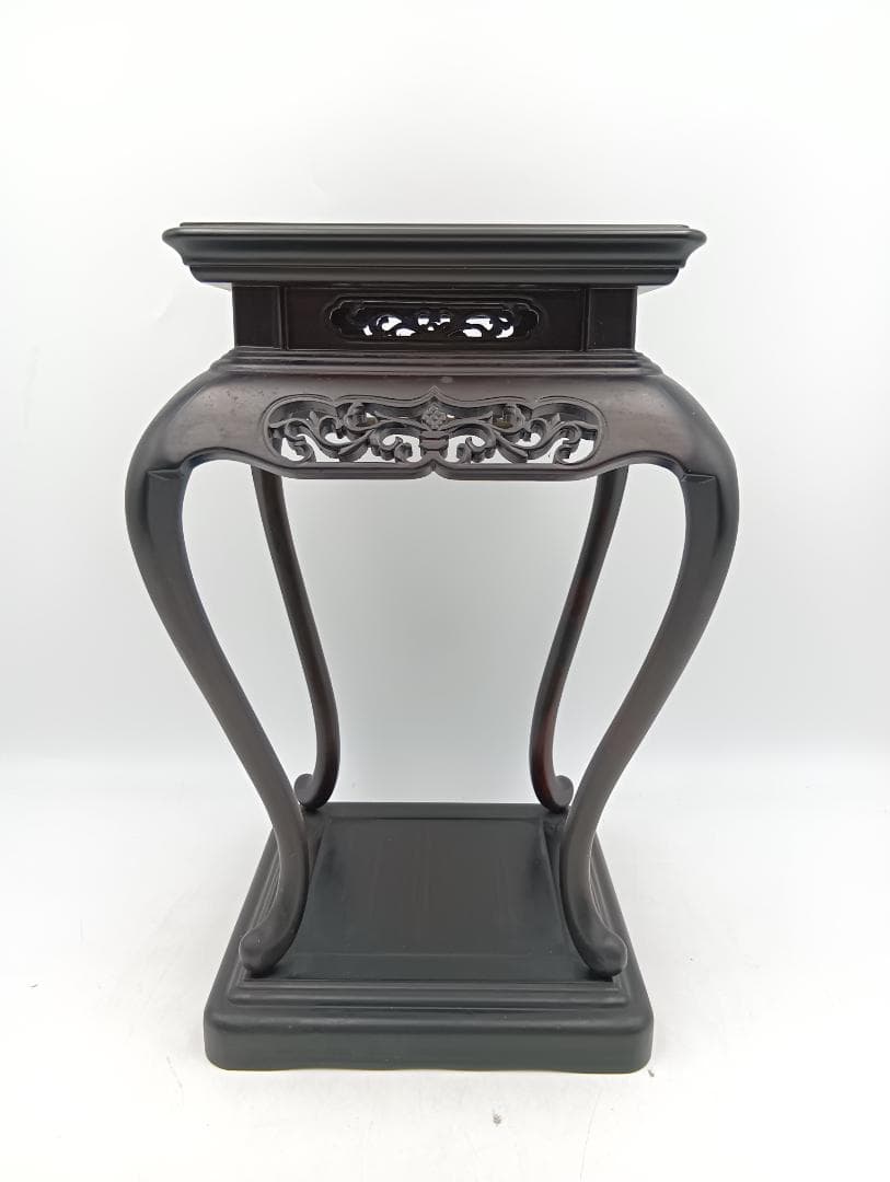 花台 透かし彫り 唐木 飾り台 香炉台 盆栽台 置台 - メルカリ