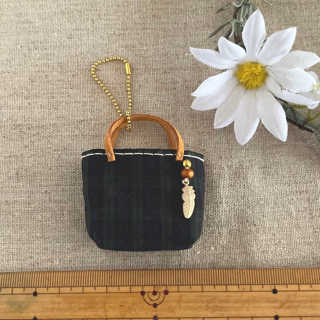 2311-11 ミニチュアトートサシェ 香り袋 ブラックウォッチ マスタード