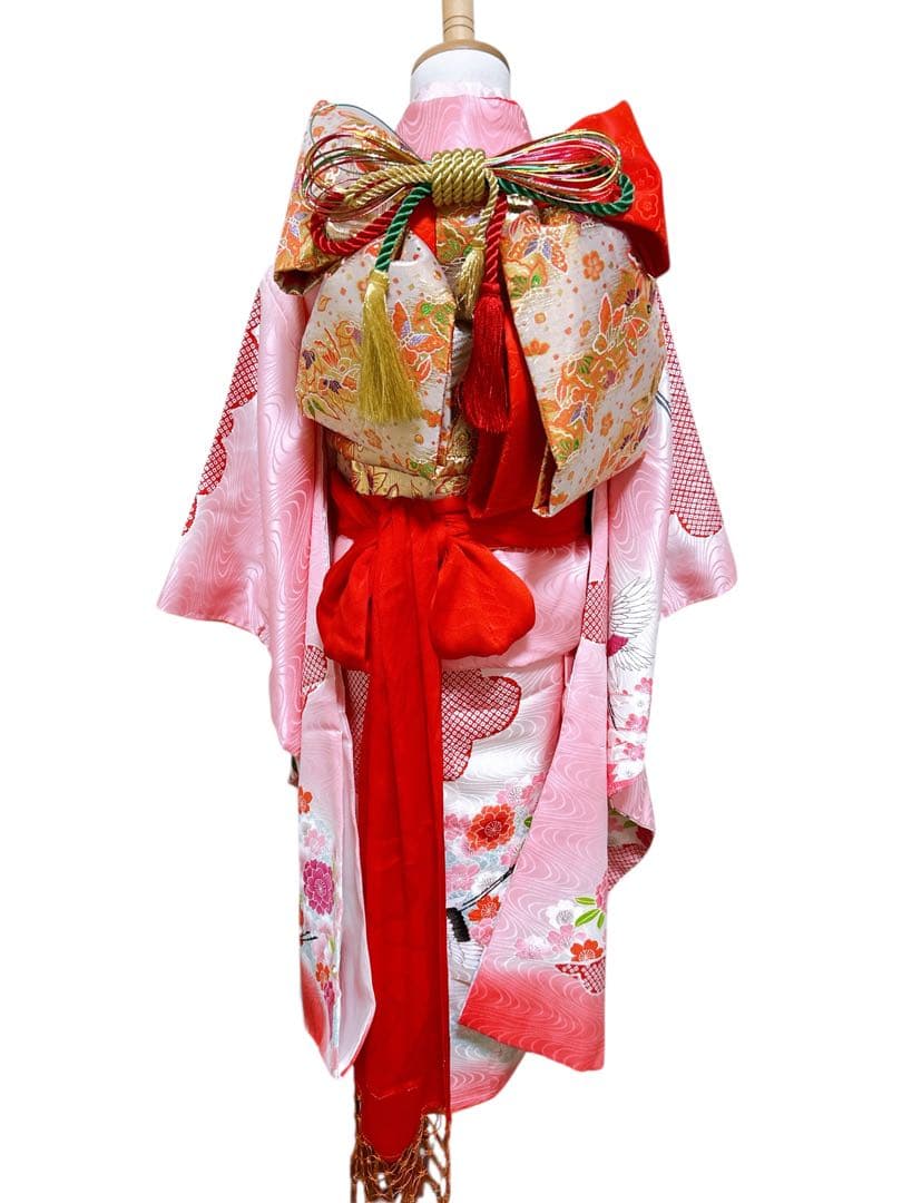 本格!!正絹♡七五三　7歳　女の子　フルセット　一式　ピンク　鶴