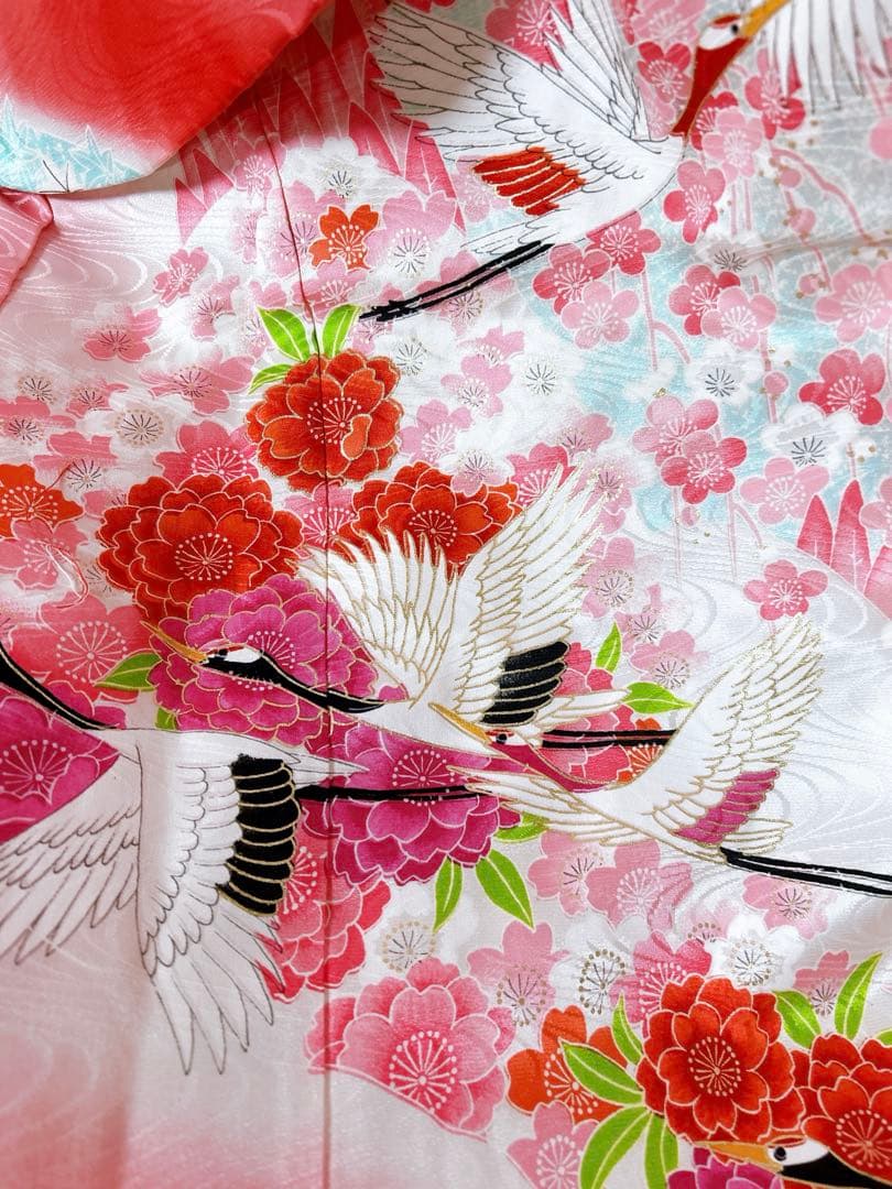 本格!!正絹♡七五三　7歳　女の子　フルセット　一式　ピンク　鶴